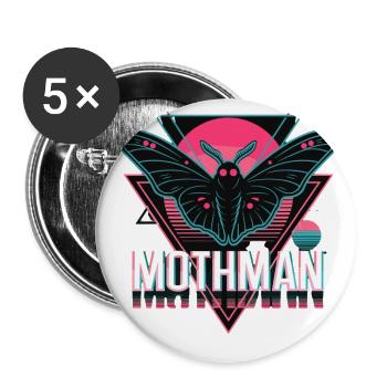  Mothman Retro Vaporwave Cryptid Urban Legend - Buttons large 2.2'' (5-pack) - white