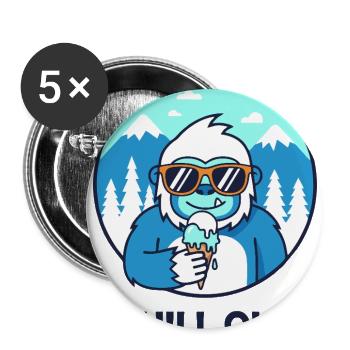 Chill Out Yeti With Ice Cream - Buttons large 2.2'' (5-pack) - white