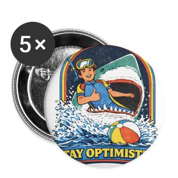 Retro Surf Stay Optimistic - Buttons large 2.2'' (5-pack) - white