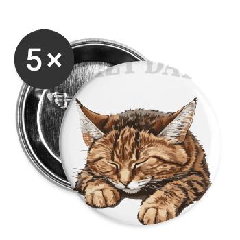Lazy Days Cat Nap - Buttons large 2.2'' (5-pack) - white