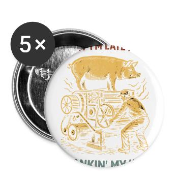 Crankin Hog Farm Humor - Buttons large 2.2'' (5-pack) - white