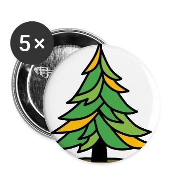 Stylized Pine Tree - Buttons large 2.2'' (5-pack) - white