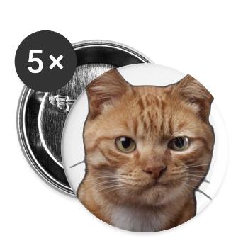 Ginger Cat Face Illustration - Buttons large 2.2'' (5-pack) - white