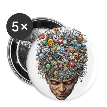My Brain on the Internet - Buttons large 2.2'' (5-pack) - white