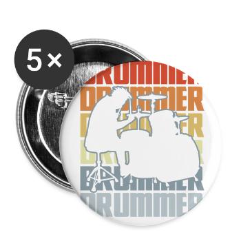 Vintage Drummer - Buttons large 2.2'' (5-pack) - white