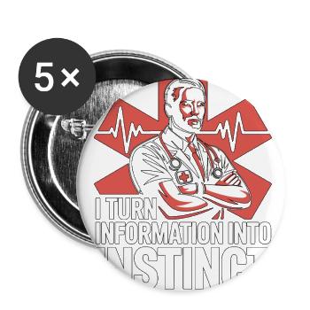 Paramedic I Turn Information Into EMS Training - Buttons large 2.2'' (5-pack) - white