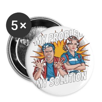 Paramedic Instructor My Problem My Pictogram Mom - Buttons large 2.2'' (5-pack) - white
