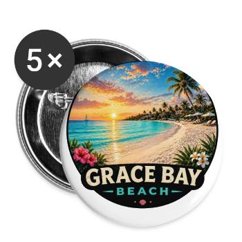 Grace Bay Beach Caribbean vacation sunset holiday - Buttons large 2.2'' (5-pack) - white