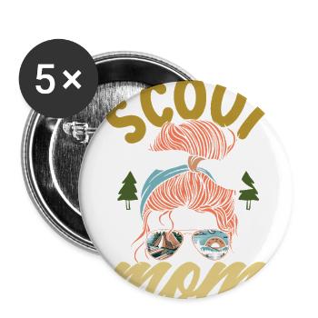 Messy Bun Scout Mom Scouting Mother - Buttons large 2.2'' (5-pack) - white