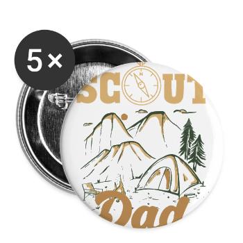 Scout Scouting Dad Father Camp Forest - Buttons large 2.2'' (5-pack) - white