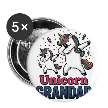 Unicorn Grandad Vintage Engraving Shirt Design_ - Buttons large 2.2'' (5-pack) - white