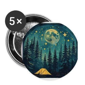 Vintage National Park Camping Night Sky Pine Trees - Buttons large 2.2'' (5-pack) - white
