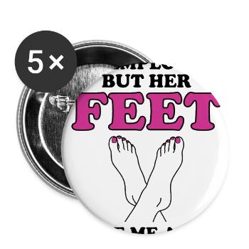 Funny Feet Meme Design - Unemployed But Her Feet G - Buttons large 2.2'' (5-pack) - white