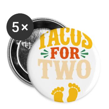 Expecting Mother Loves Tacos For Two Pregnancy - Buttons large 2.2'' (5-pack) - white