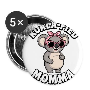 Expecting Mother Koala-Fied Momma Funny Pregnancy - Buttons large 2.2'' (5-pack) - white