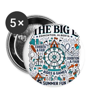 Edmonton Alberta Summer Amusement Park Festival - Buttons large 2.2'' (5-pack) - white