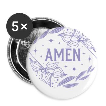 Amen Religion Jesus Christ Religious Faith - Buttons large 2.2'' (5-pack) - white