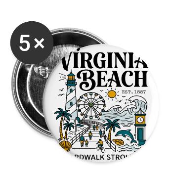 Virginia Beach Boardwalk Strolling Vacation Day - Buttons large 2.2'' (5-pack) - white
