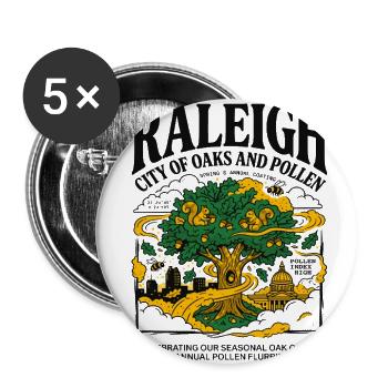 Carolina Pines With North Carolina State Map - Buttons large 2.2'' (5-pack) - white