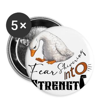 Anxious Goose Introvert Shirt | Social Anxiety - Buttons large 2.2'' (5-pack) - white