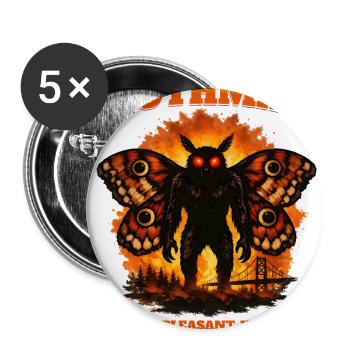 Mothman Firelit Myth WV 1966 - Buttons large 2.2'' (5-pack) - white