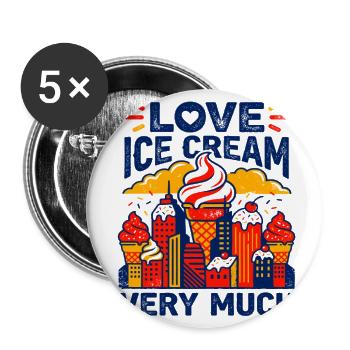 Love Ice Cream Cityscape - Buttons large 2.2'' (5-pack) - white