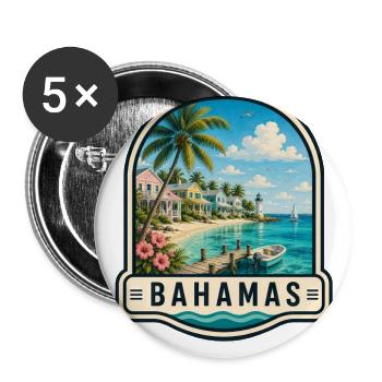 Bahamas Vacation Nassau Beach Palm Trees - Buttons large 2.2'' (5-pack) - white