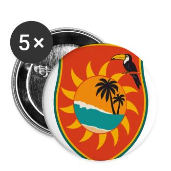 Tropical Shield Sunset Toucan - Buttons large 2.2'' (5-pack) - white