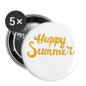 Happy Summer Handlettered Script - Buttons large 2.2'' (5-pack) - white