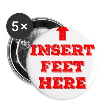 Insert feed here arrow up vintage - Buttons large 2.2'' (5-pack) - white