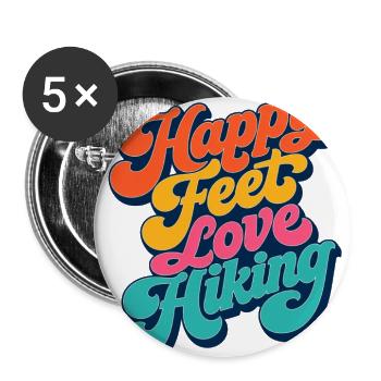 Happy_Feet_Love_Hiking - Buttons large 2.2'' (5-pack) - white