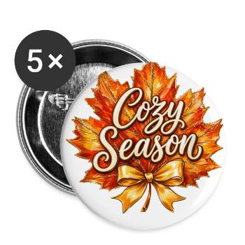 Cozy Season Fall Leaves Halloween Thanksgiving - Buttons large 2.2'' (5-pack) - white
