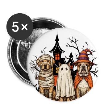 Halloween Border Collie Dog Ghost Witch Mummy  - Buttons large 2.2'' (5-pack) - white