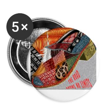 Patchwork Sneaker Road No Limits - Buttons large 2.2'' (5-pack) - white