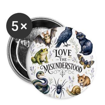 Love The Misunderstood Animals Gothic Nature - Buttons large 2.2'' (5-pack) - white