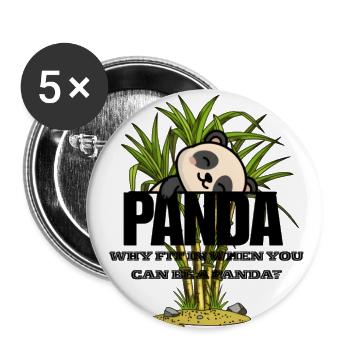 PANDA love - Buttons large 2.2'' (5-pack) - white