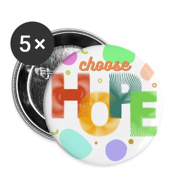 Choose Hope Bright Letters - Buttons large 2.2'' (5-pack) - white