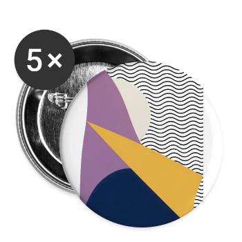 Retro Abstract Geometric Pattern - Buttons large 2.2'' (5-pack) - white