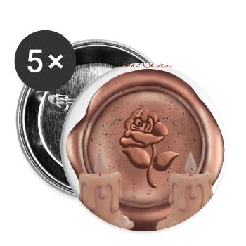 Classic Beauty Rose & Candles - Buttons large 2.2'' (5-pack) - white
