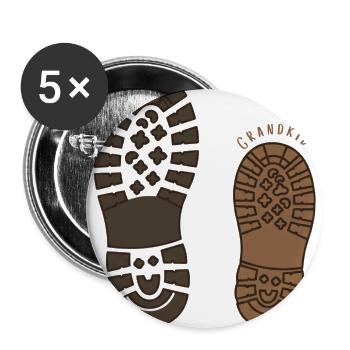 Grandpa Grandkid Footprint Duo - Buttons large 2.2'' (5-pack) - white