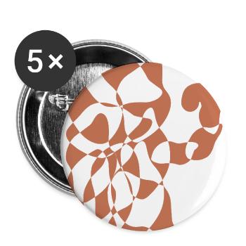 Abstract Terracotta Geometric Cat Art - Buttons large 2.2'' (5-pack) - white