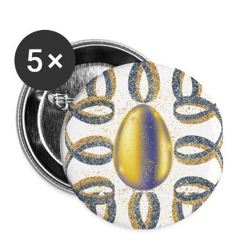 Golden Elegance Abstract Luxury Design - Buttons large 2.2'' (5-pack) - white