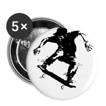 Skateboarding Guy - Buttons large 2.2'' (5-pack) - white