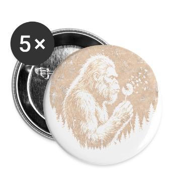 Bigfoot Blowing Dandelion Full Moon Sasquatch - Buttons large 2.2'' (5-pack) - white