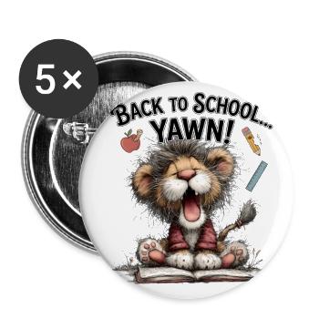 Funny Feline Yawn Back To Class Vibe - Buttons large 2.2'' (5-pack) - white
