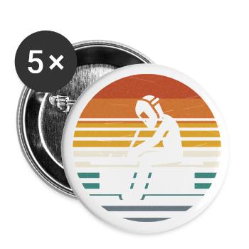 Ironworker Welding On Beam Retro Vintage Stripes S - Buttons large 2.2'' (5-pack) - white