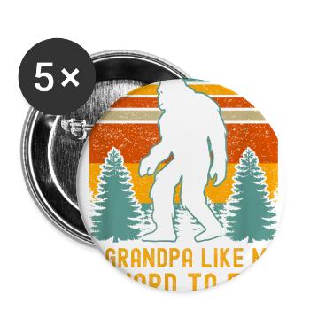 Bigfoot Grandpa Hard To Find - Buttons large 2.2'' (5-pack) - white
