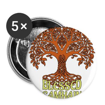 Samhain Wicca Wiccan Orange Tree Of Life - Buttons large 2.2'' (5-pack) - white