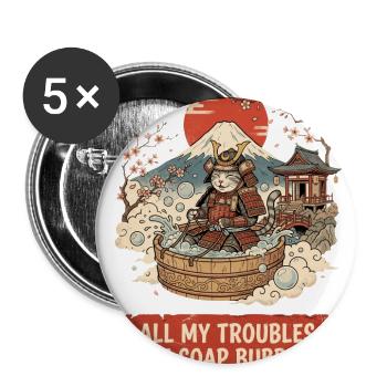 All My Troubles Are Soap Bubbles - Buttons large 2.2'' (5-pack) - white