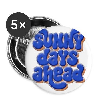 Sunny Days Ahead Bubble Typography - Buttons large 2.2'' (5-pack) - white